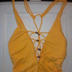 Mustard yellow bathing suit